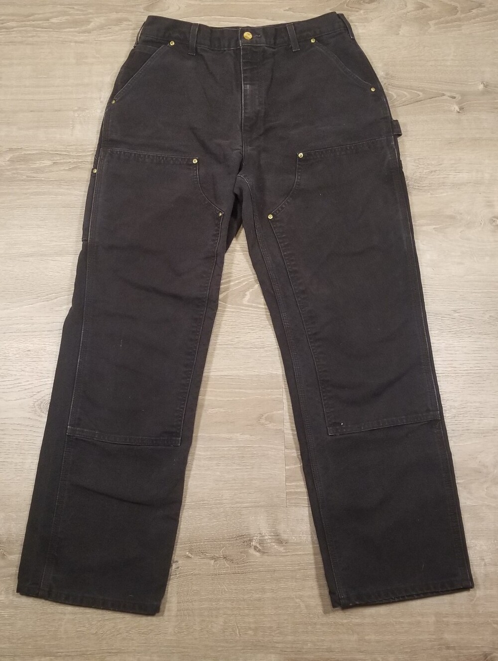 Carhartt Double Knee B01 BLK Carpenter Work Pants Mens 34x32 USA Loose Original